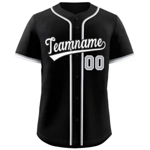 Personalized Name Number Logo Baseball Jersey -  Black (Grey Accents)