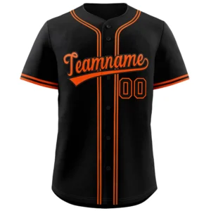 Personalized Name Number Logo Baseball Jersey - Black (Orange Accents)