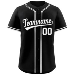Personalized Name Number Logo Baseball Jersey -  Black (White Accents)