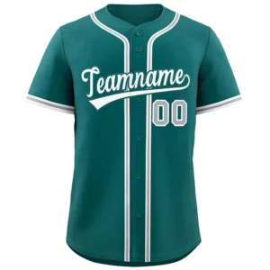 Personalized Name Number Logo Baseball Jersey - Green (Grey Accents)