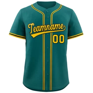 Personalized Name Number Logo Baseball Jersey - Green (Yellow Accents)