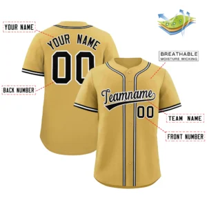 Personalized Name Number Logo Baseball Jersey -  Khaki (Black Accents)