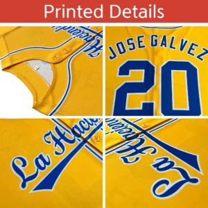 Personalized Name Number Logo Baseball Jersey - White (Yellow Accents)