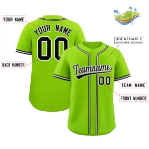 Personalized Name Number Logo Baseball Jersey - Green (Black Accents)