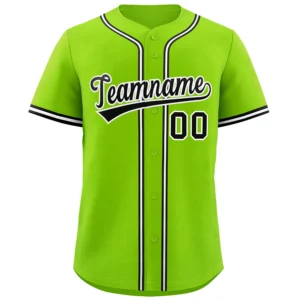 Personalized Name Number Logo Baseball Jersey - Green (Black Accents)