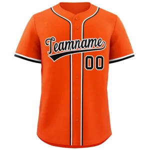 Personalized Name Number Logo Baseball Jersey - Orange (Black Accents)