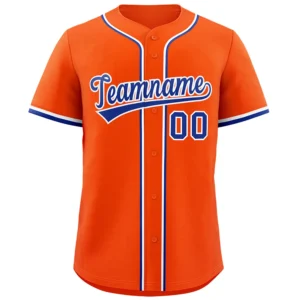 Personalized Name Number Logo Baseball Jersey - Orange (Blue Accents)