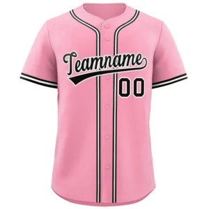 Personalized Name Number Logo Baseball Jersey - Pink (Black Accents)