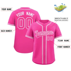 Personalized Name Number Logo Baseball Jersey - Pink (White Accents)