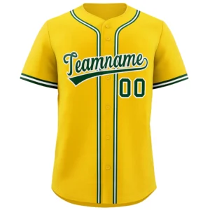 Personalized Name Number Logo Baseball Jersey - Yellow (Green Accents)